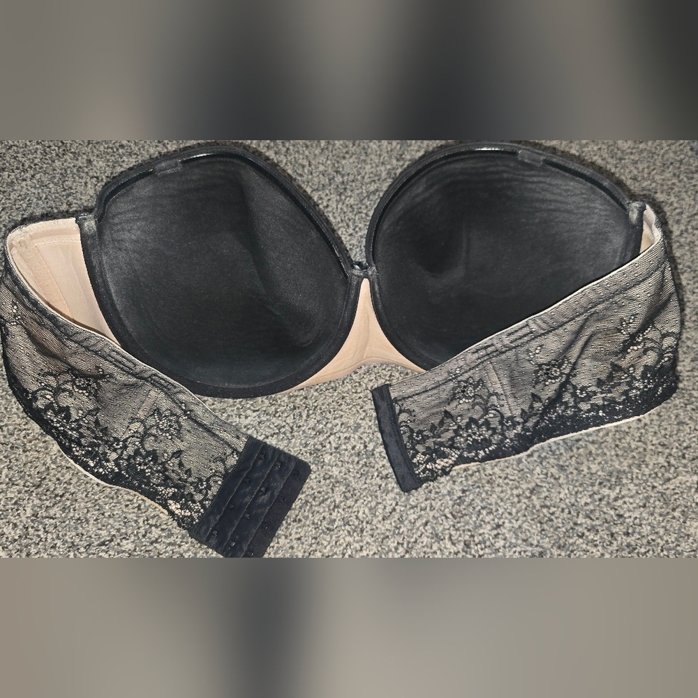 Torrid strapless bra size 46C Black Beige Lace - Picture 7 of 7